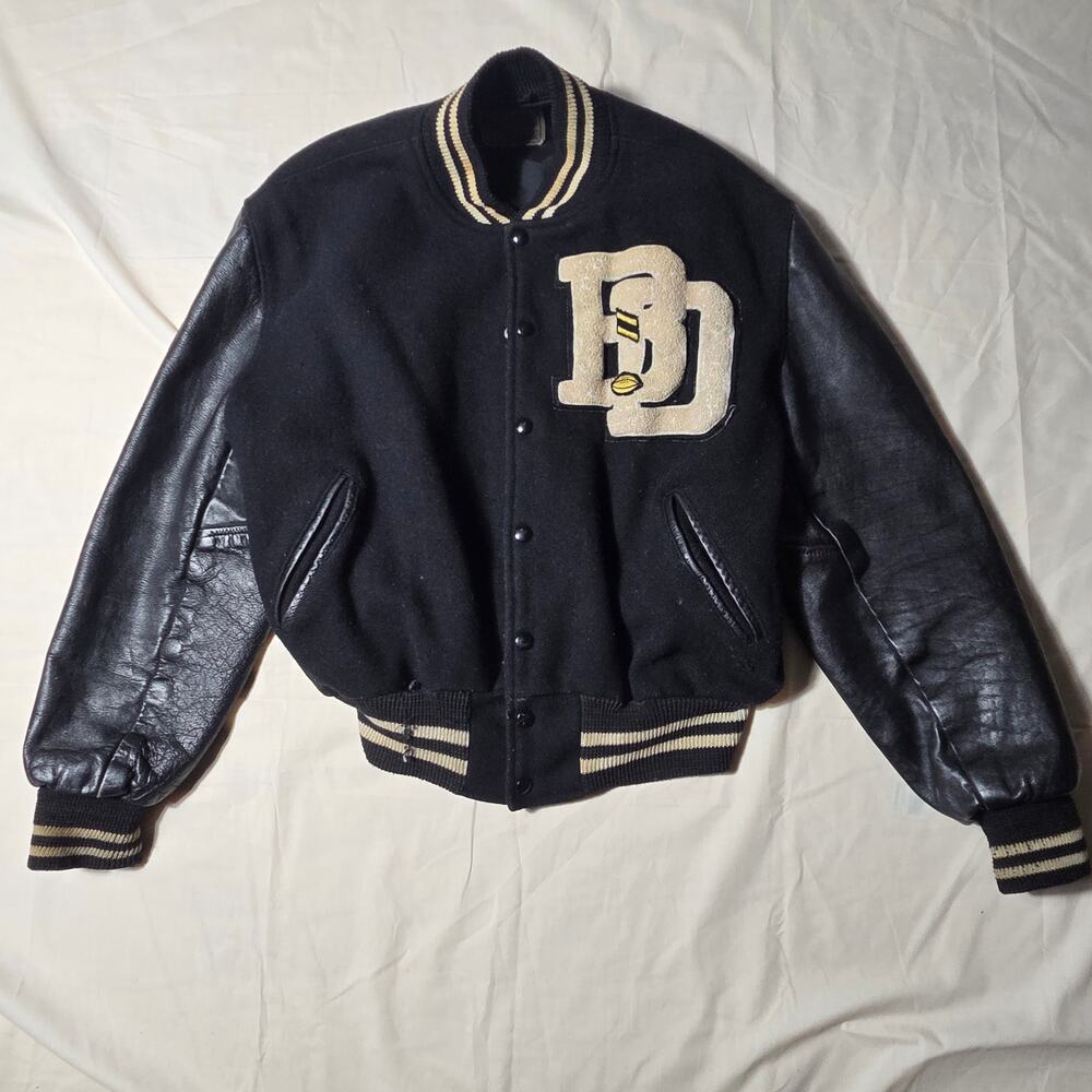 Vintage Timberline by Brill Bros Wool Leather Letterman Varsity Jacket Size 46